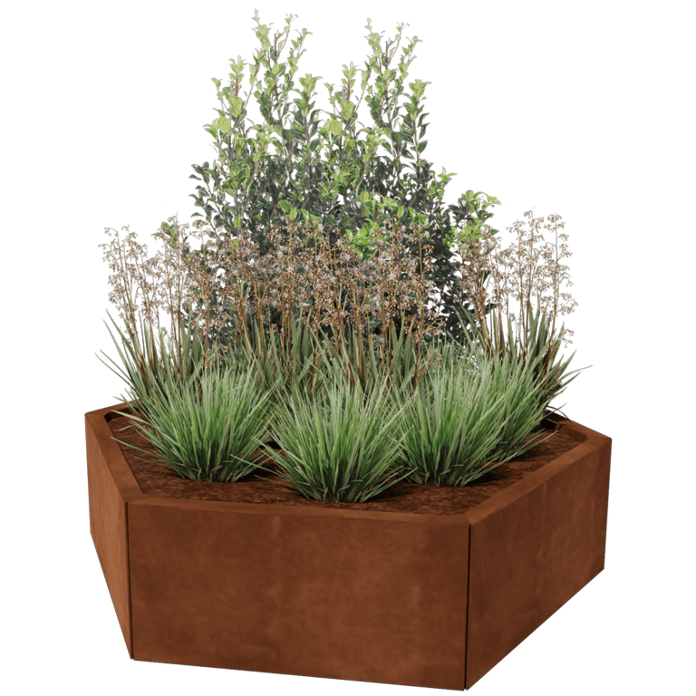 Cortenstaal plantenbak - Zeshoek - 119,3 x 103,9 cm
