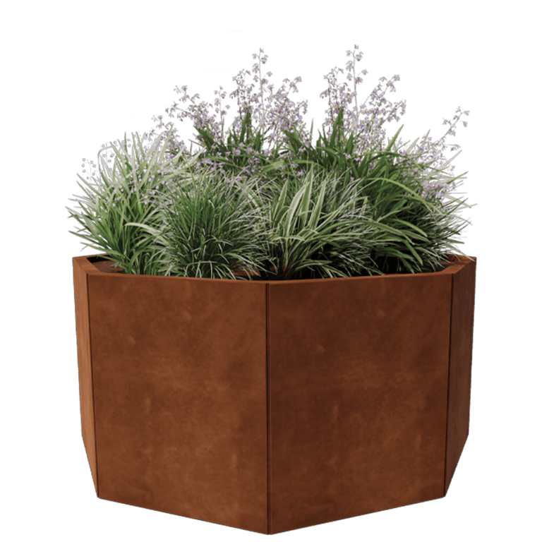 Cortenstaal plantenbak - Achthoek - 120,7 x 120,7 cm