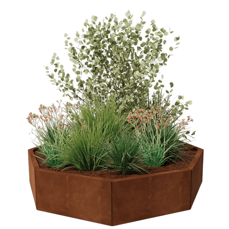 Cortenstaal plantenbak - Achthoek - 144,9 x 144,9 cm