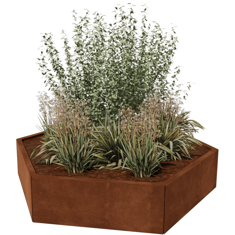 Cortenstaal plantenbak - Zeshoek - 159,3 x 138,6 cm
