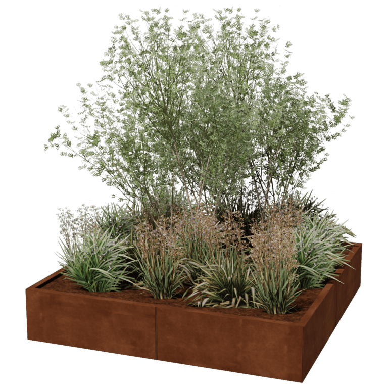 Cortenstaal plantenbak XXL - Vierkant - 160 x 160 cm