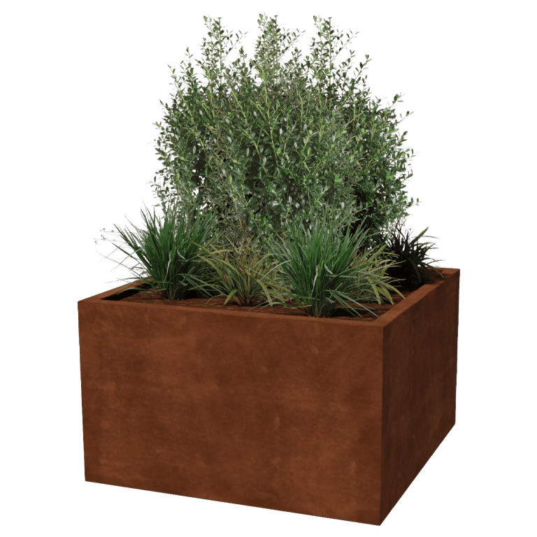 Cortenstaal plantenbak - Vierkant - 100 x 100 x 60 cm - Gelast