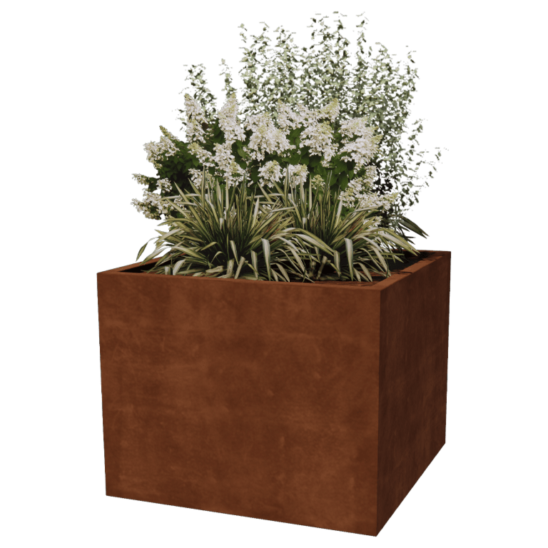 Cortenstaal plantenbak - Vierkant - 100 x 100 x 80 cm - Gelast