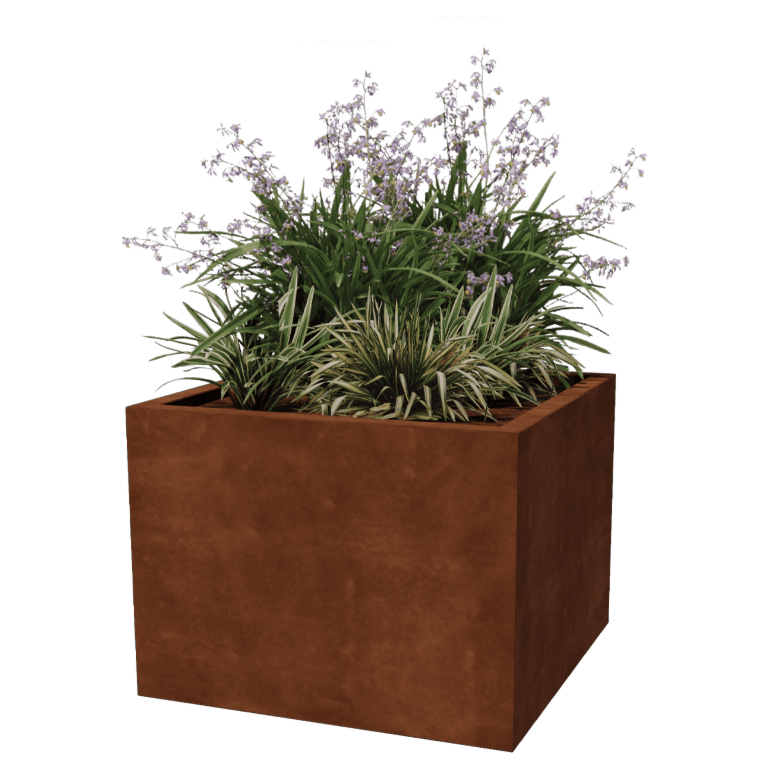 Cortenstaal plantenbak - Vierkant - 80 x 80 x 60 cm - Gelast