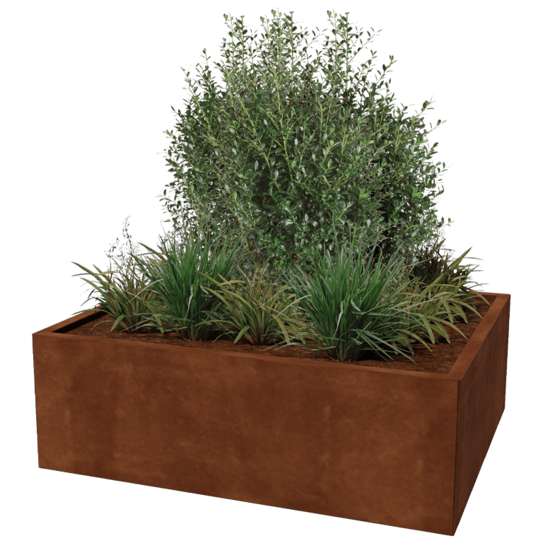 Cortenstaal plantenbak - Rechthoek - 100 x 120 cm