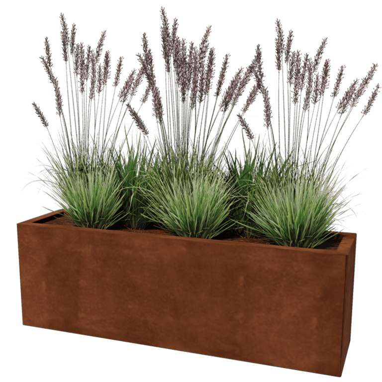 Cortenstaal plantenbak - Rechthoek - 30 x 120 cm
