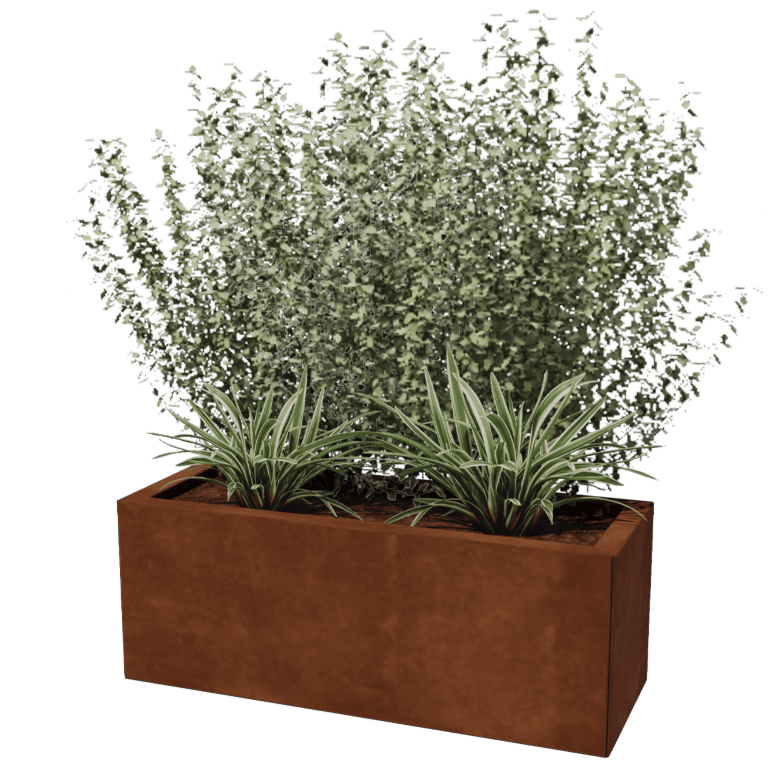 Cortenstaal plantenbak - Rechthoek - 30 x 80 cm