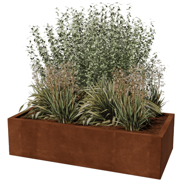 Cortenstaal plantenbak - Rechthoek - 60 x 120 cm