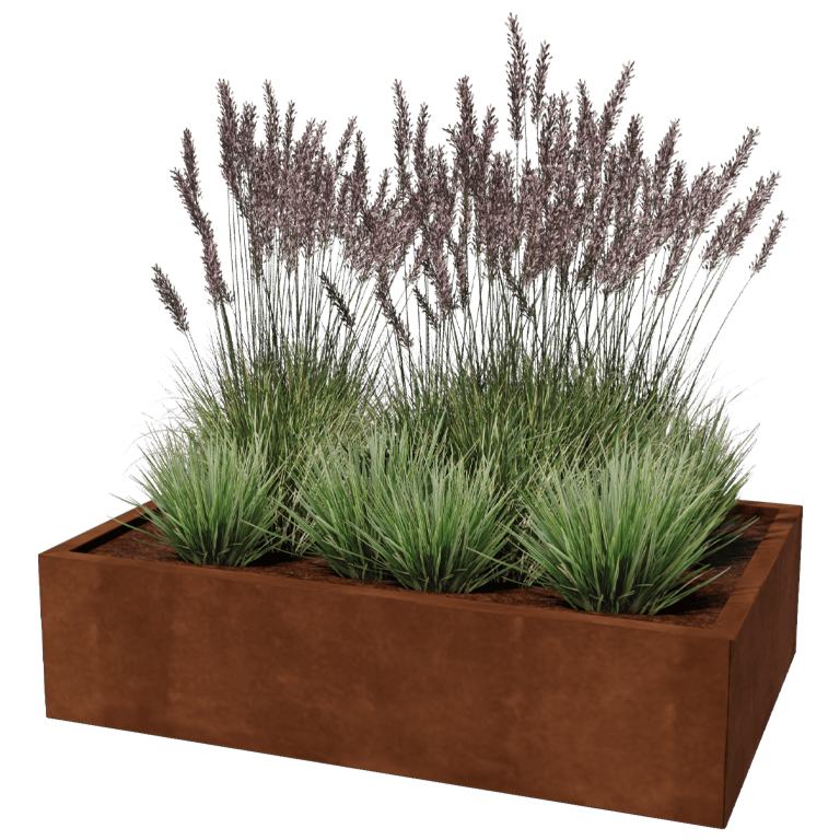 Cortenstaal plantenbak - Rechthoek - 80 x 120 cm