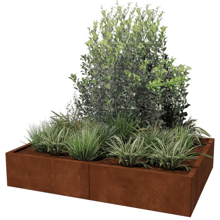 Cortenstaal plantenbak XXL - Rechthoek - 160 x 120 cm