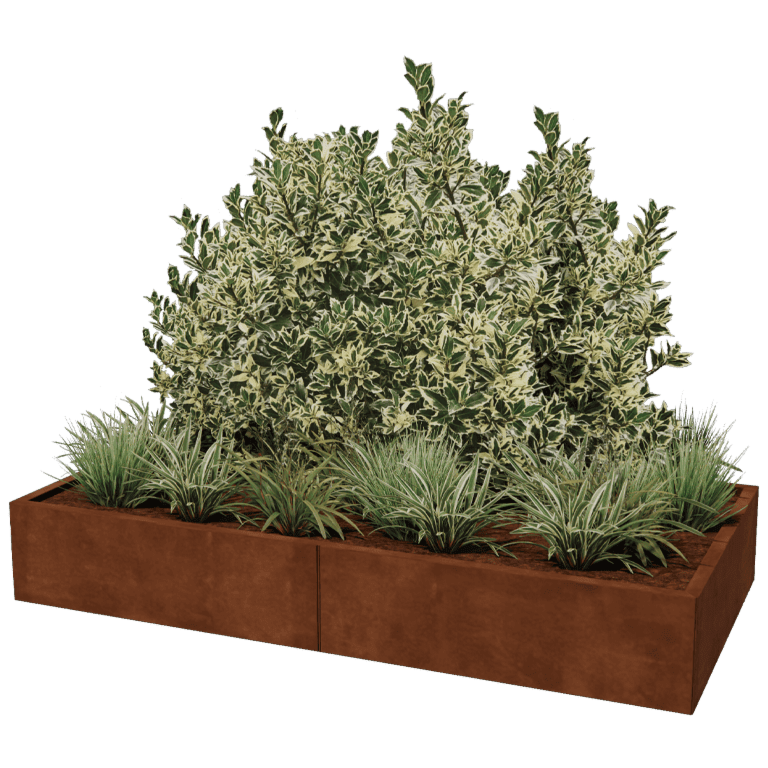 Cortenstaal plantenbak XXL - Rechthoek - 200 x 100 cm