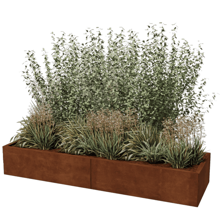Cortenstaal plantenbak XXL - Rechthoek - 200 x 60 cm