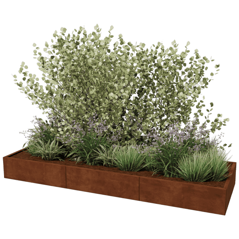 Cortenstaal plantenbak XXL - Rechthoek - 300 x 100 cm