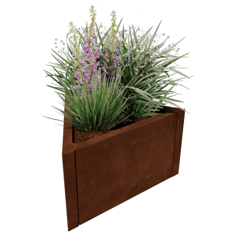 Cortenstaal plantenbak - Driehoek gelijkzijdig - 70,6 x 61 cm
