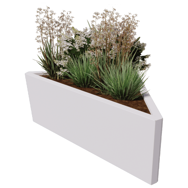 Stalen plantenbak - Driehoek ongelijkzijdig - 112,2 x 60,5 cm
