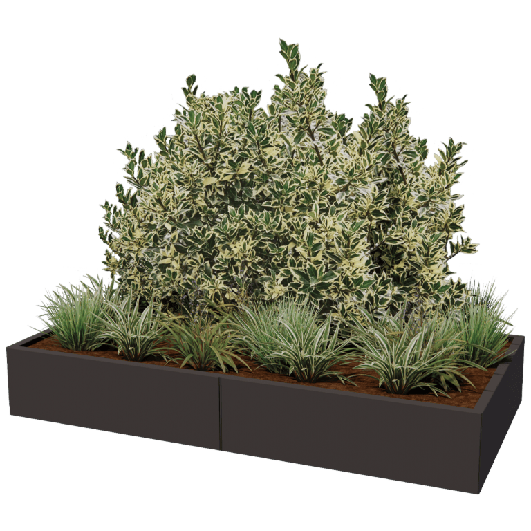 Stalen plantenbak XXL - Rechthoek - 200 x 100 cm