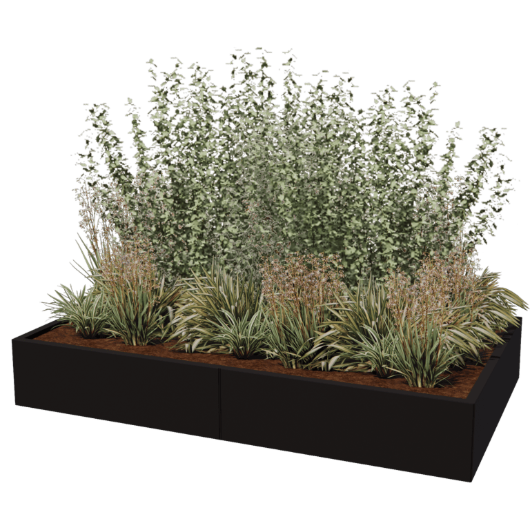 Stalen plantenbak XXL - Rechthoek - 200 x 120 cm