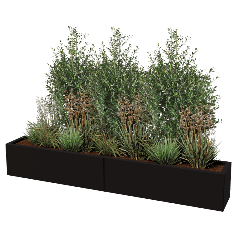 Stalen plantenbak XXL - Rechthoek - 200 x 30 cm