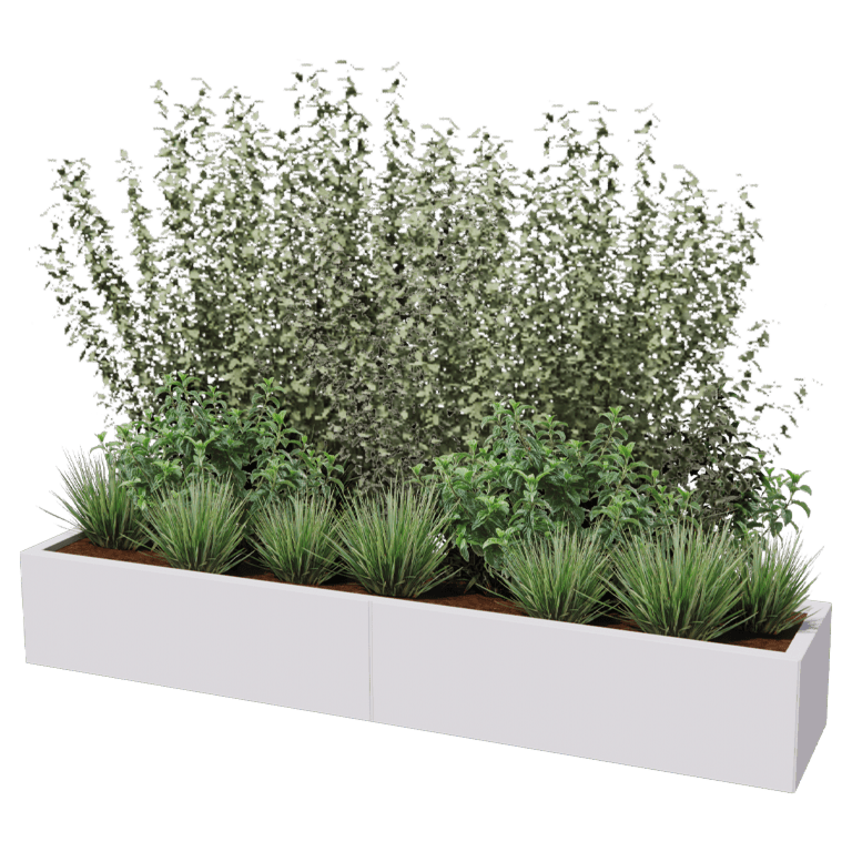 Stalen plantenbak XXL - Rechthoek - 200 x 40 cm