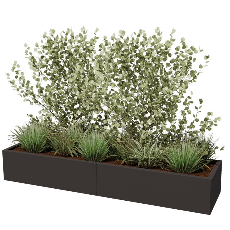 Stalen plantenbak XXL - Rechthoek - 200 x 50 cm