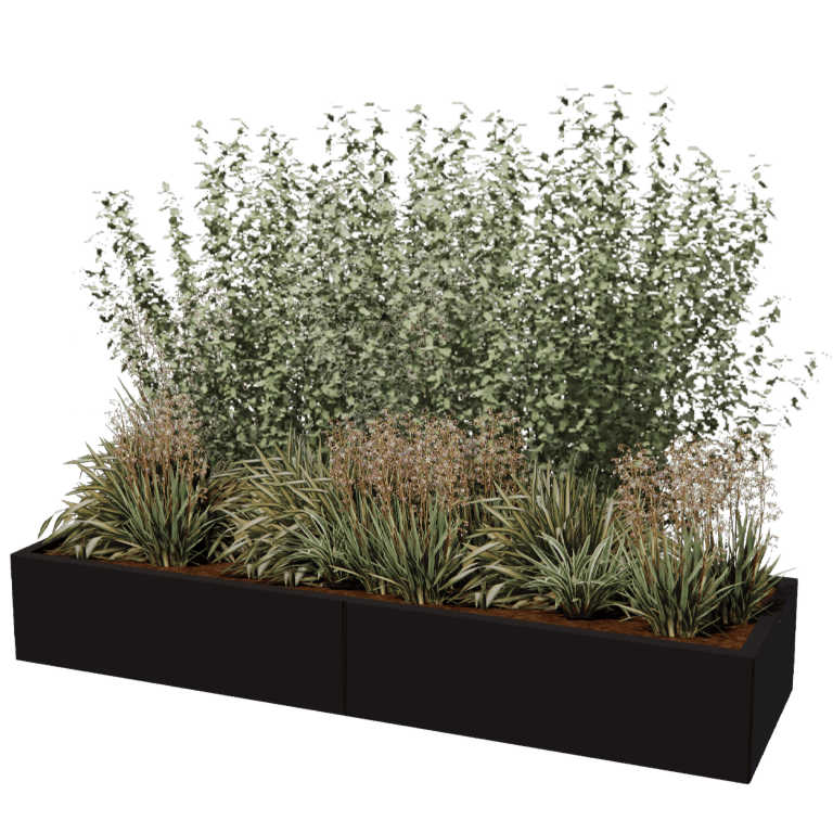 Stalen plantenbak XXL - Rechthoek - 200 x 60 cm