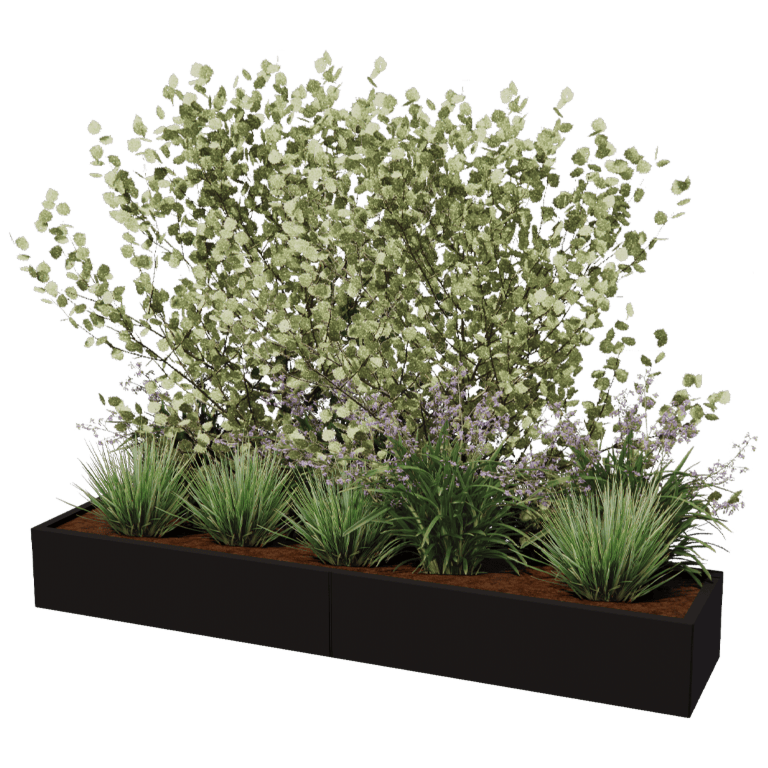 Stalen plantenbak XXL - Rechthoek - 240 x 50 cm