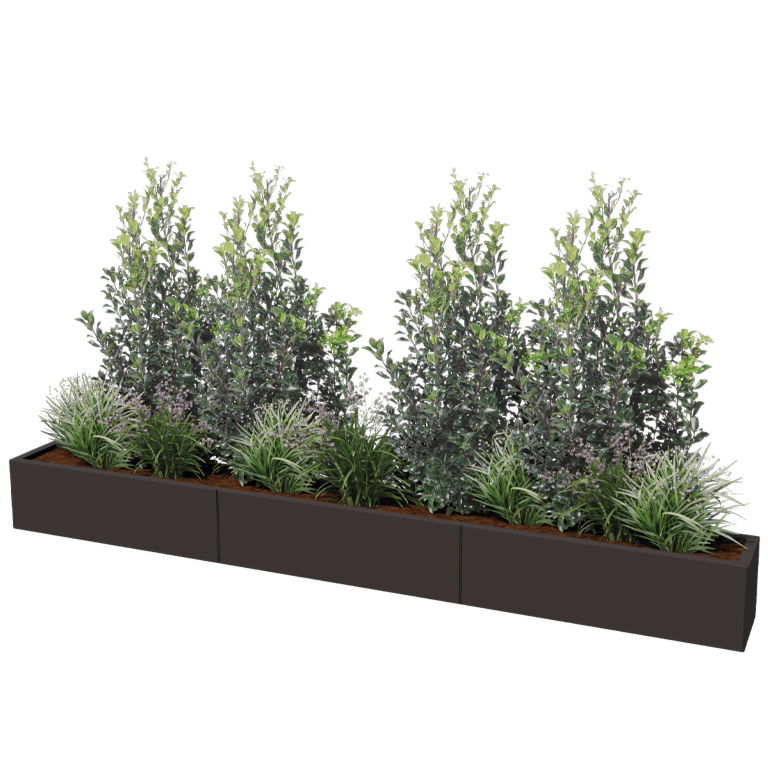 Stalen plantenbak XXL - Rechthoek - 300 x 30 cm