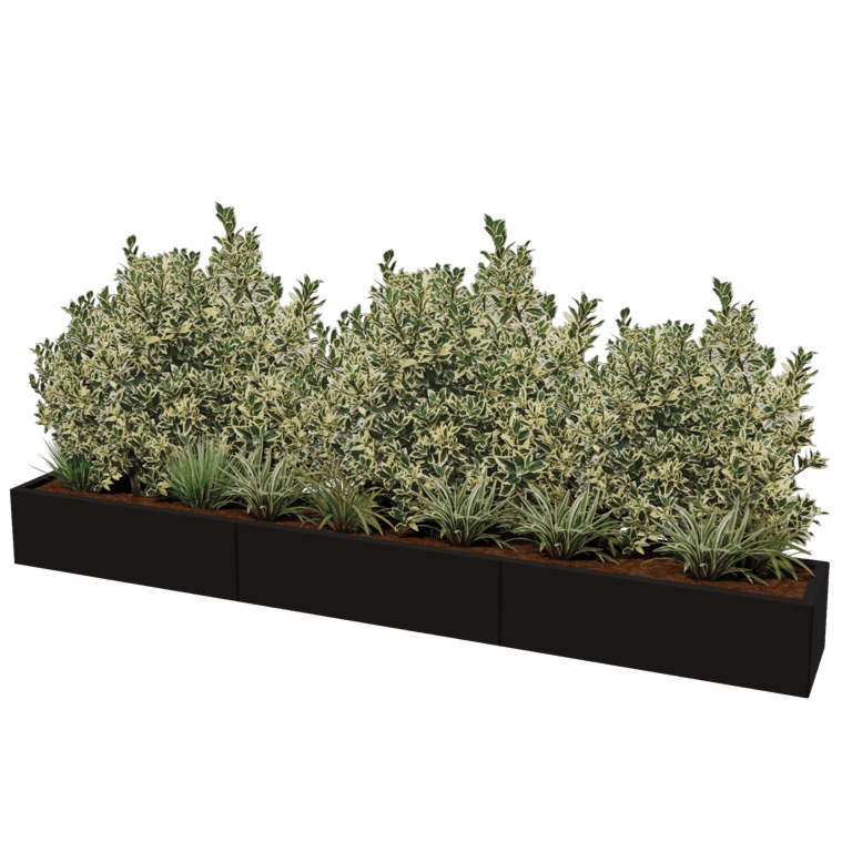 Stalen plantenbak XXL - Rechthoek - 300 x 40 cm