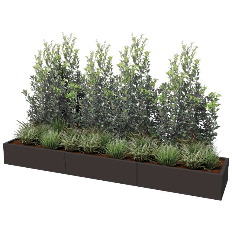 Stalen plantenbak XXL - Rechthoek - 300 x 60 cm