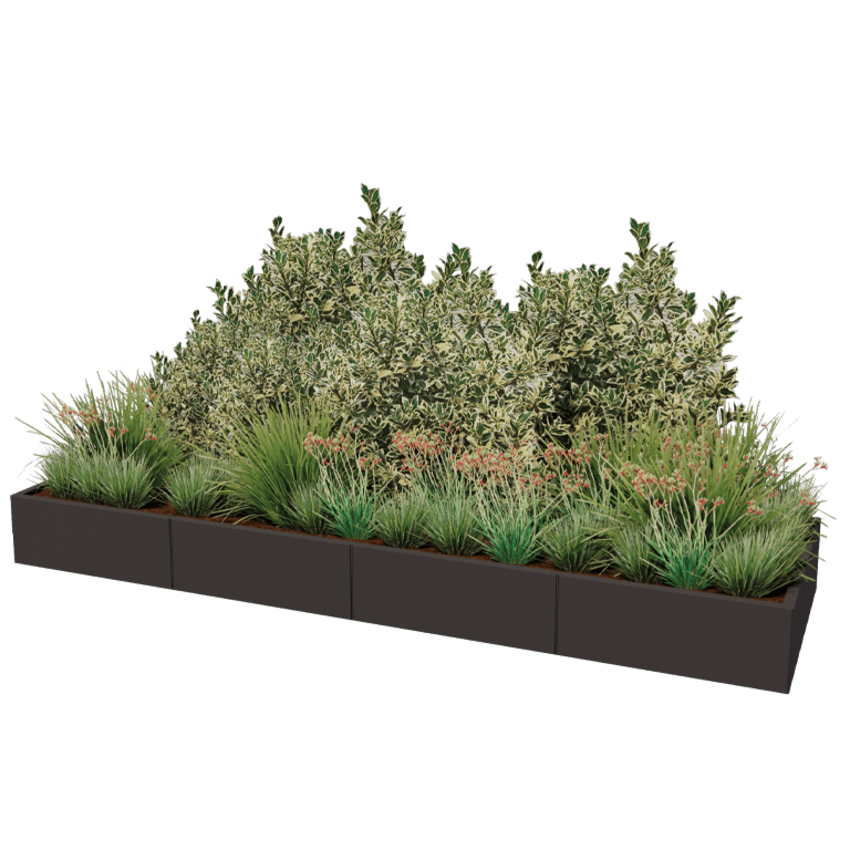 Stalen plantenbak XXL - Rechthoek - 320 x 100 cm