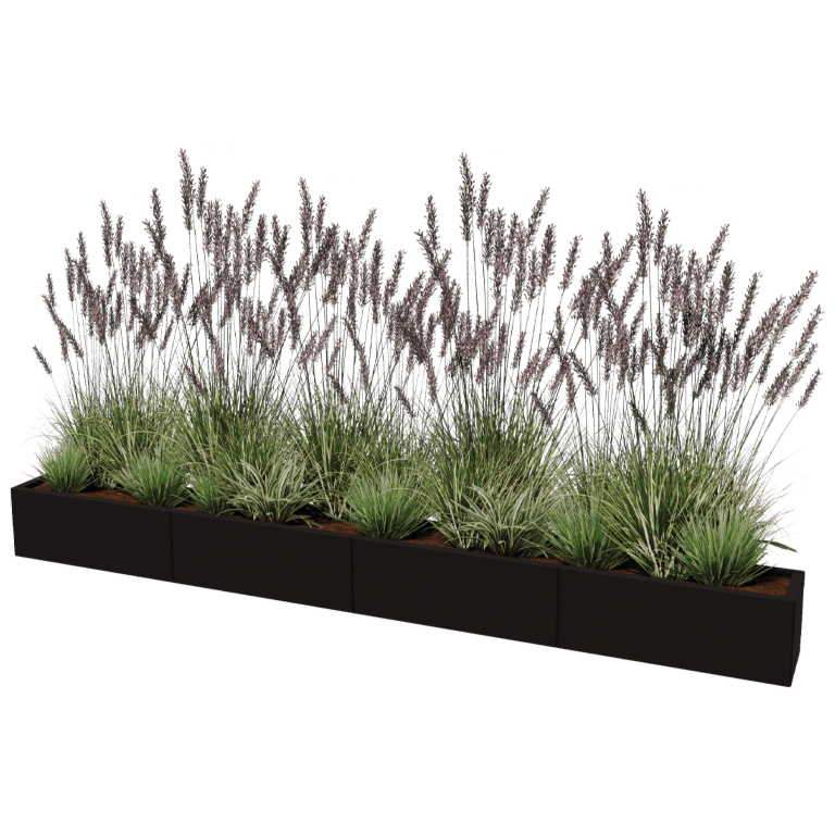 Stalen plantenbak XXL - Rechthoek - 320 x 30 cm