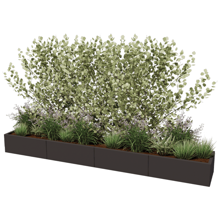 Stalen plantenbak XXL - Rechthoek - 320 x 50 cm