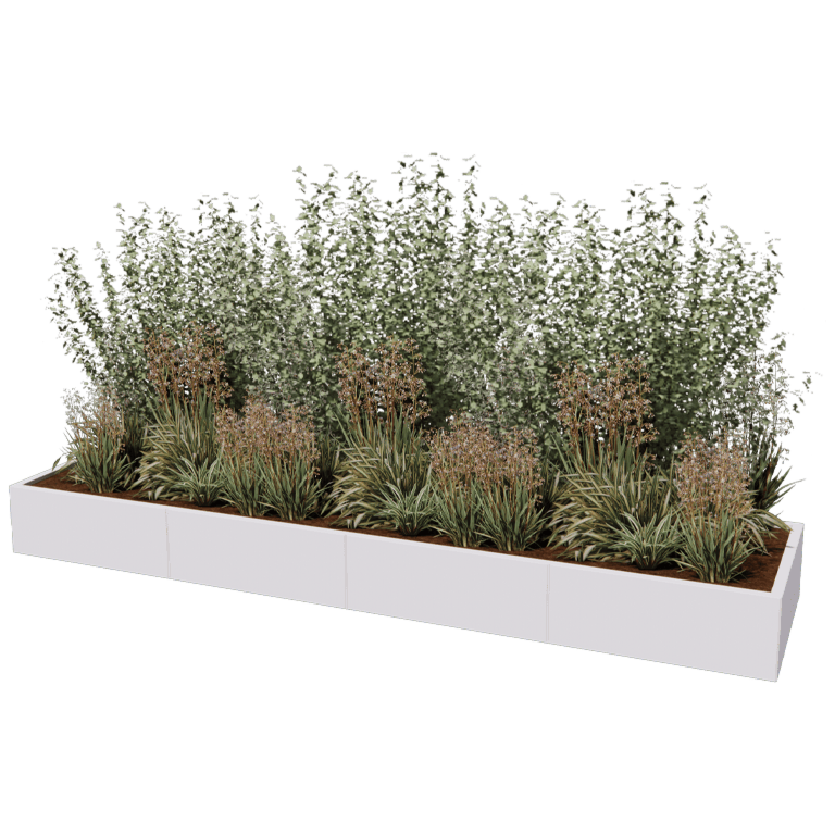 Stalen plantenbak XXL - Rechthoek - 320 x 80 cm