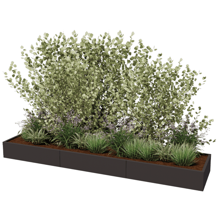 Stalen plantenbak XXL - Rechthoek - 360 x 80 cm