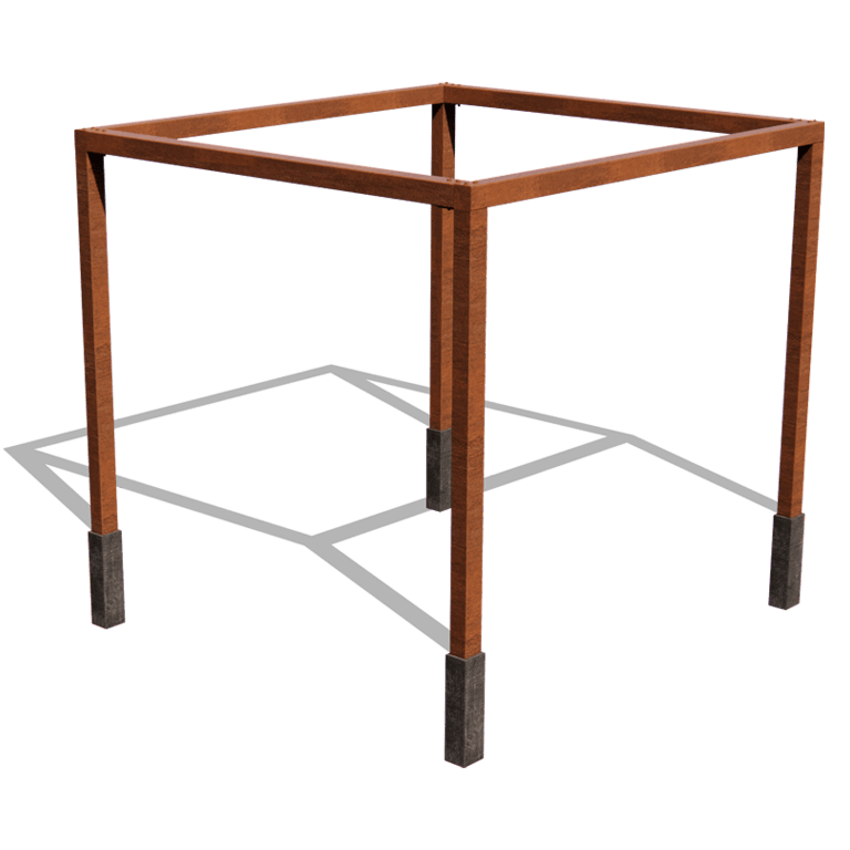 Cortenstaal pergola - Vierkant - 324 x 300 x 230 cm