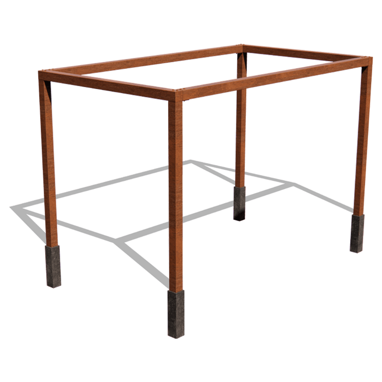 Cortenstaal pergola - Rechthoek - 424 x 250 x 230 cm