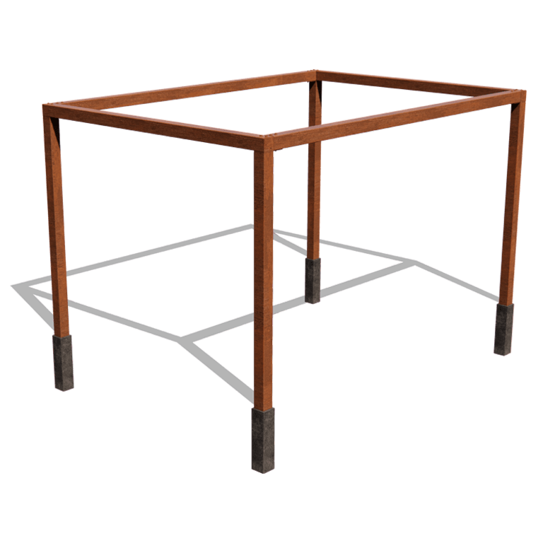 Cortenstaal pergola - Rechthoek - 424 x 300 x 230 cm