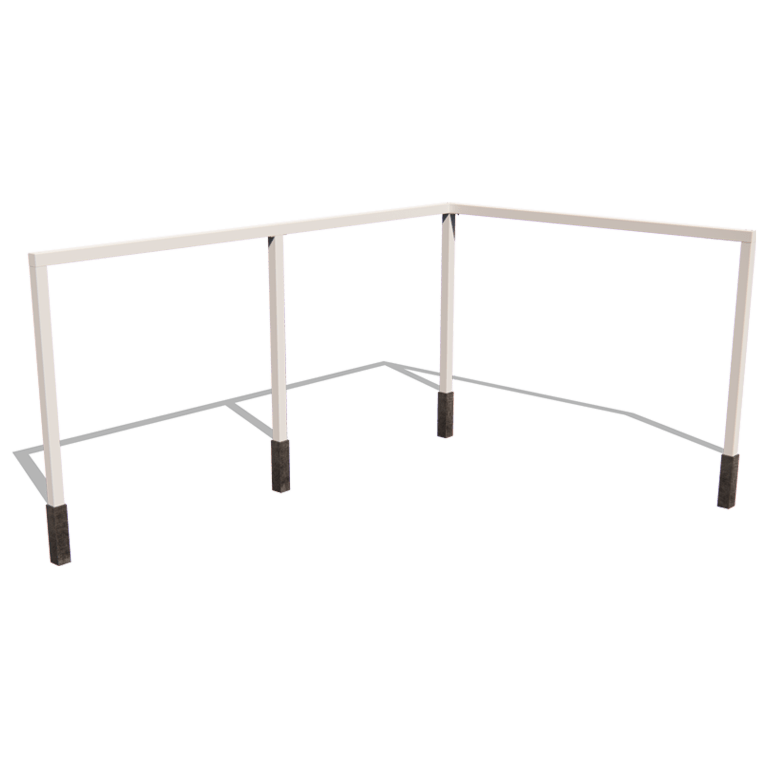 Stalen pergola - Hoek - 600 x 412 x 230 cm