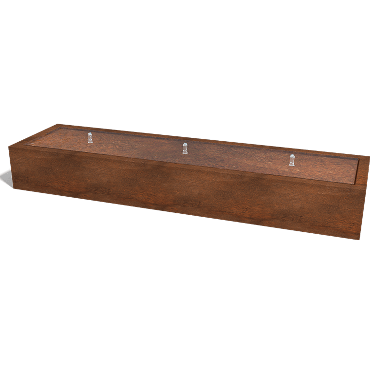 Cortenstaal watertafel - Lyra - 300 x 80 x 40 cm