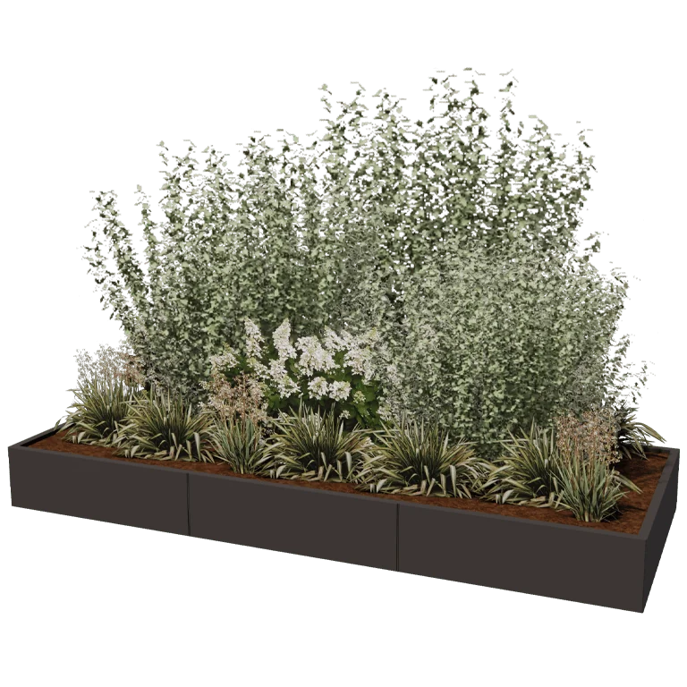 Stalen plantenbak XXL - Rechthoek - 300 x 120 x 60 cm - RAL9010 mat (wit) - Zonder bodemplaat