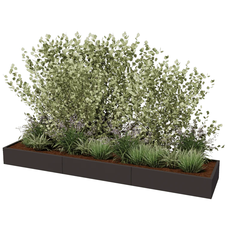 Stalen plantenbak XXL - Rechthoek - 360 x 80 x 80 cm - Andere RAL kleur - Zonder bodemplaat