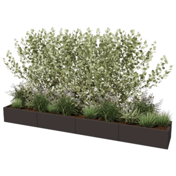 Stalen plantenbak XXL - Rechthoek - 320 x 50 x 30 cm - Andere RAL kleur - Zonder bodemplaat