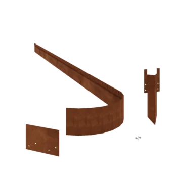 Cortenstaal borderrand - Geplet FLEX - Hoogte 13 cm - Complete set 15 meter