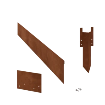Cortenstaal borderrand - Geplet - Hoogte 13 cm - Complete set 15 meter