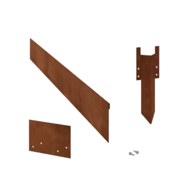 Cortenstaal borderrand - Geplet - Hoogte 13 cm - Complete set 24 meter