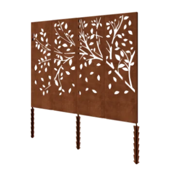 Cortenstaal paneel - Boom complete set - 240 x 6 x 190 cm
