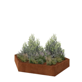 Cortenstaal plantenbak - Zeshoek - 239,3 x 207,8 x 30 cm - Zonder bodemplaat