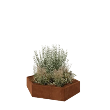 Cortenstaal plantenbak - Zeshoek - 159,3 x 138,6 x 30 cm - Zonder bodemplaat