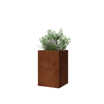 Cortenstaal plantenbak - Vierkant - 40 x 40 x 60 cm - Met bodemplaat