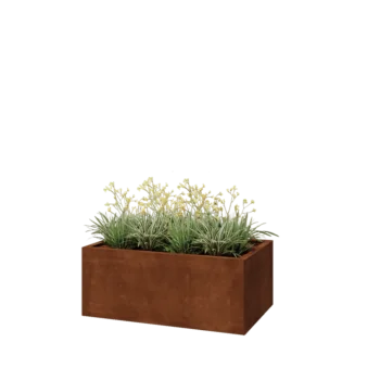 Cortenstaal plantenbak - Rechthoek - 100 x 60 x 40 cm - Met bodemplaat